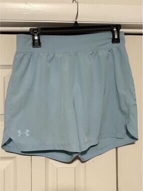 Under Armour SpeedPocket Running Shorts Light Blue Athleisure Gym Activewear